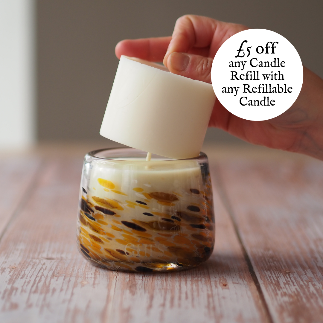 ‘Milky Way’ Refillable Scented Candle: Lavender, Vanilla Milk and Rained-Upon Hazelnut Trees