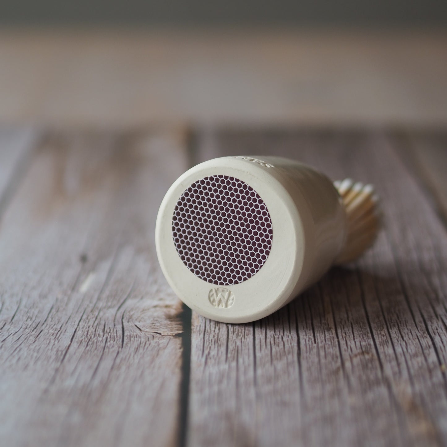 Ceramic Match Pot - Stone Colour