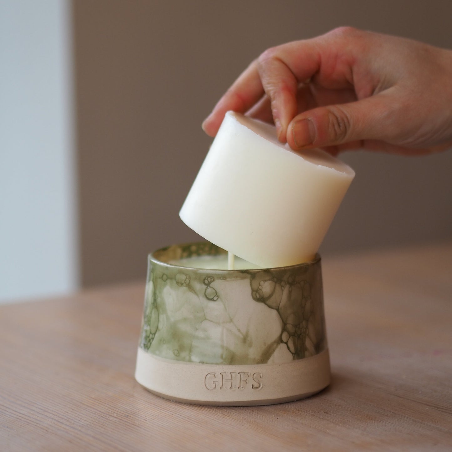 Pillar refill in spring candle
