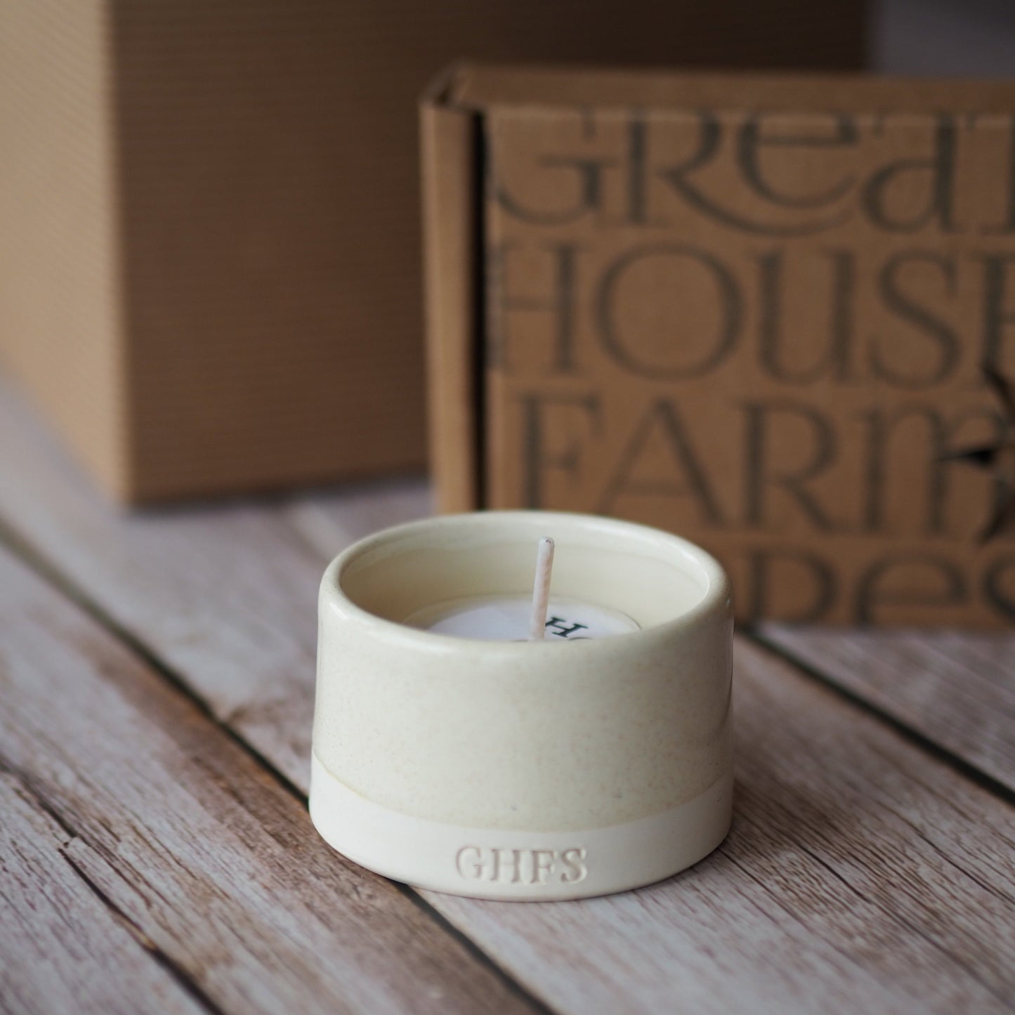 Stone speckle tealight holder