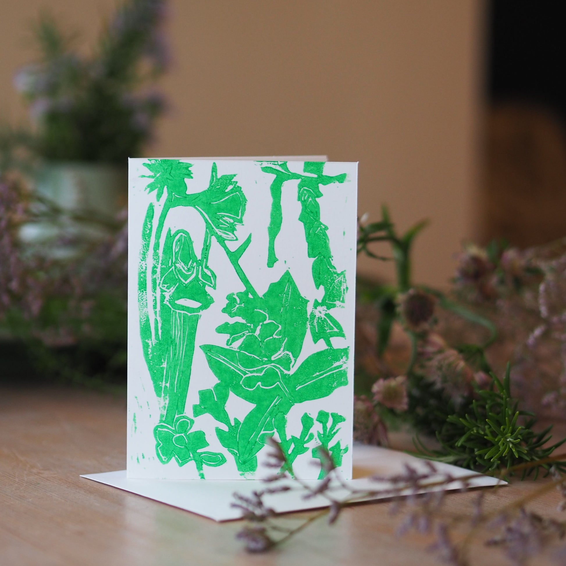Lino print card