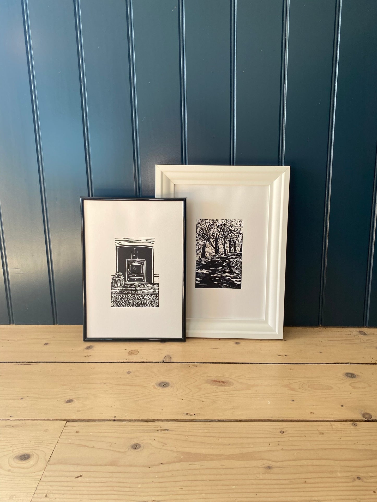'Home & Hearth' original linocut print