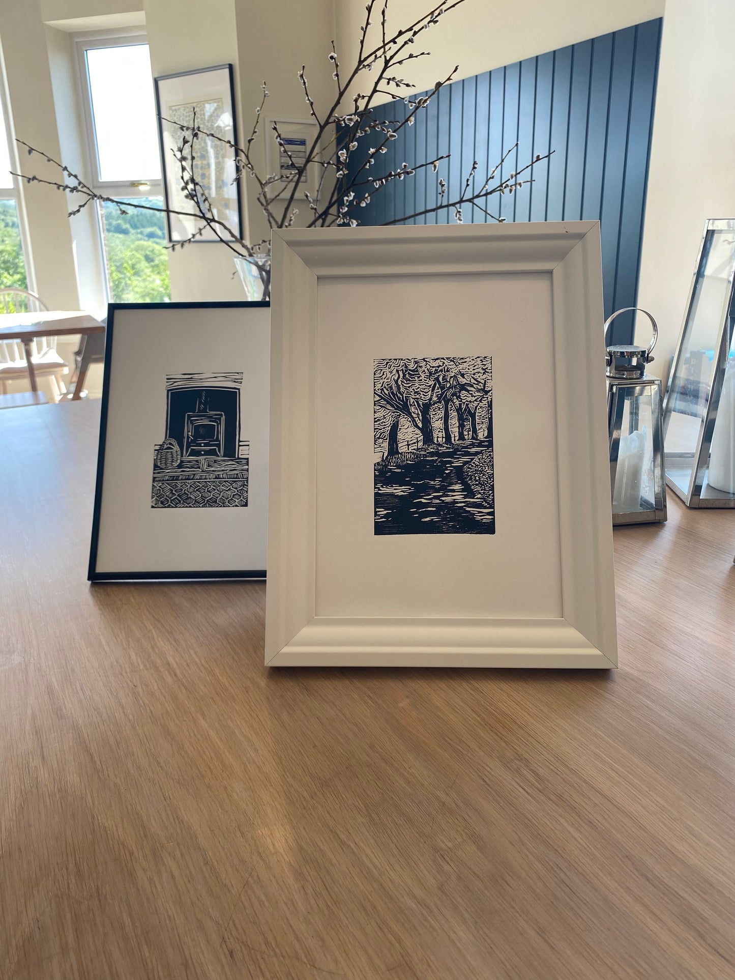 'Home & Hearth' original linocut print