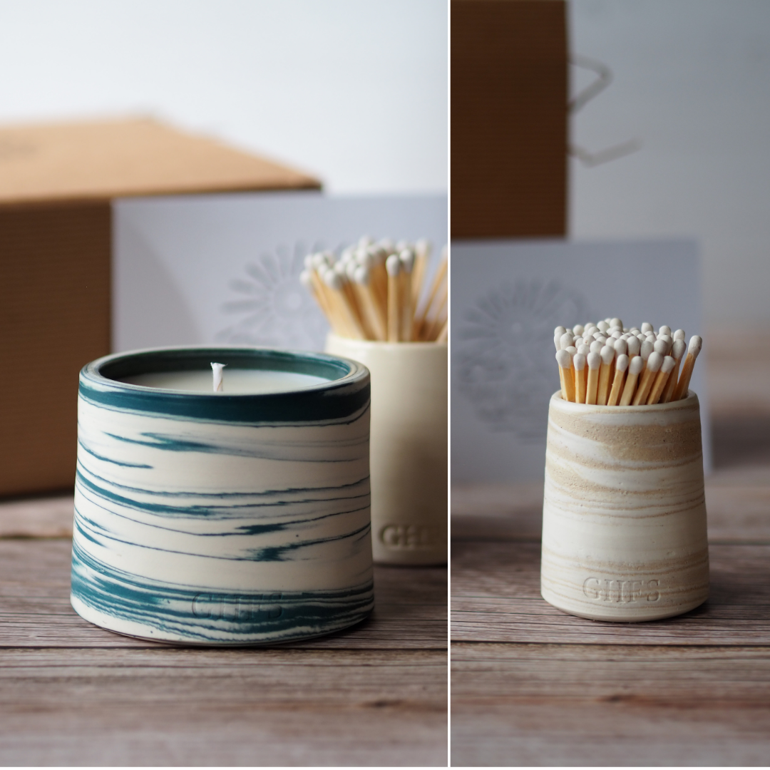 The Refillable Candle And Match Pot Gift Box