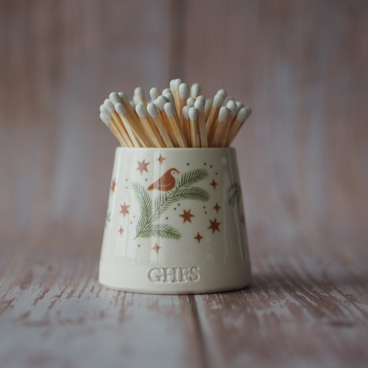 Christmas Design Edition II Ceramic Match Pot