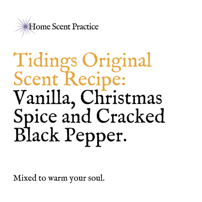 'Tidings' Refillable Christmas Scented Candle: Vanilla, Christmas Spice and Cracked Black Pepper