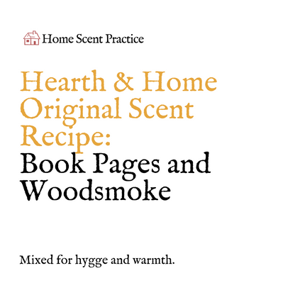 ‘Hearth & Home’ Refillable Scented Candle: Book Pages & Woodsmoke