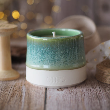 'Midwinter' Refillable Christmas Scented Candle: Pine Needles and Oud