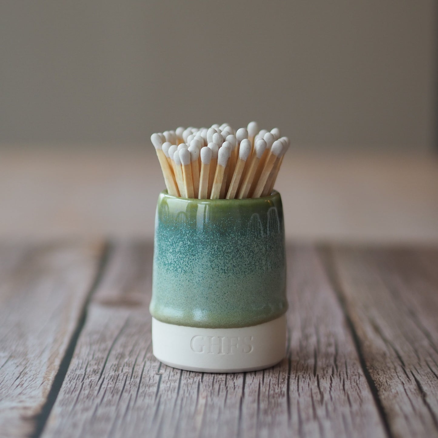 Ceramic Match Pot - Rutile Green