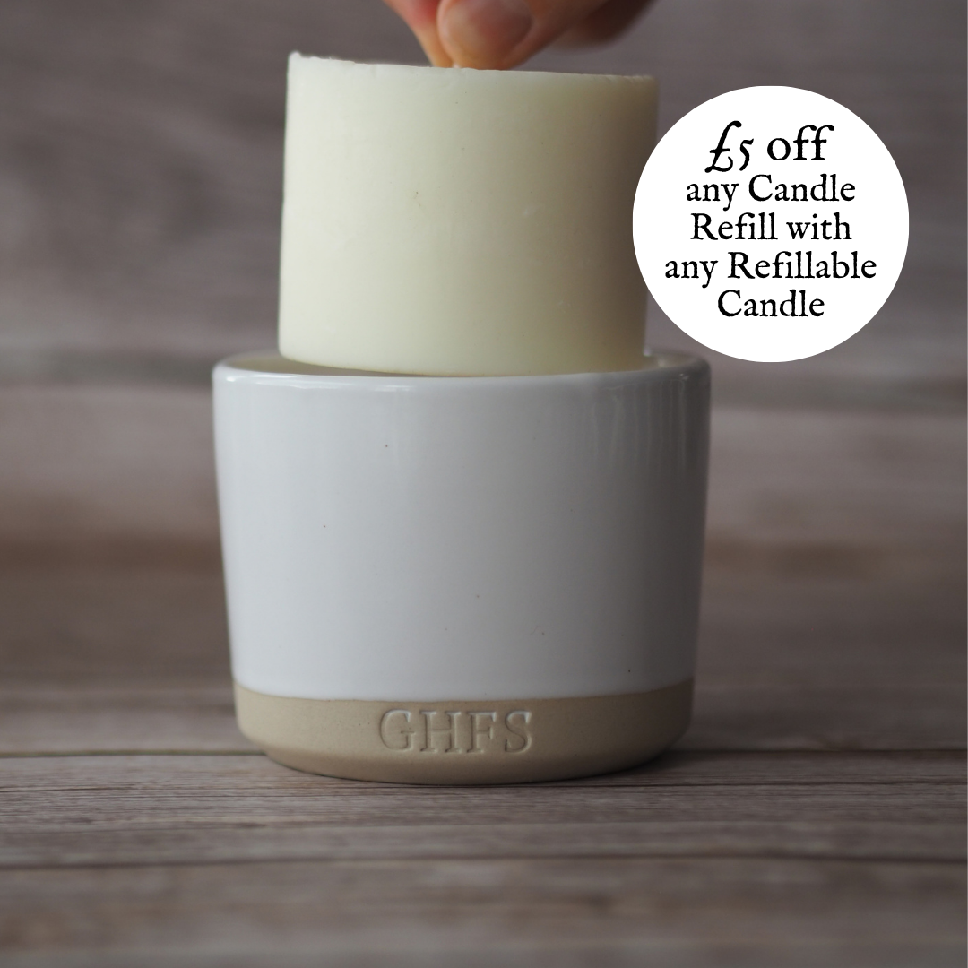 ‘Calm’ Refillable Scented Candle: Orange Blossom, Chamomile & Geranium