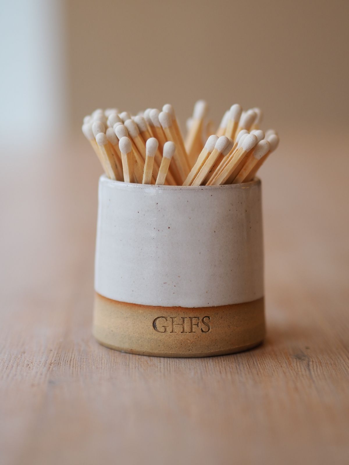 Ceramic Match Pot - Subtle White Speckle