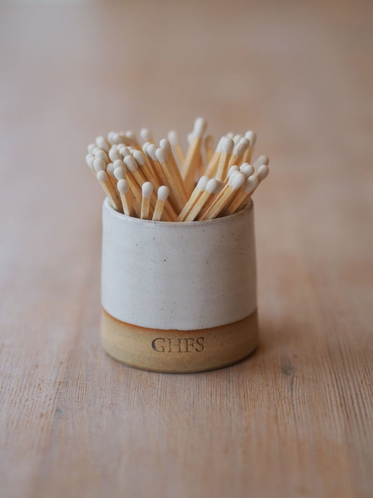 Ceramic Match Pot - Subtle White Speckle