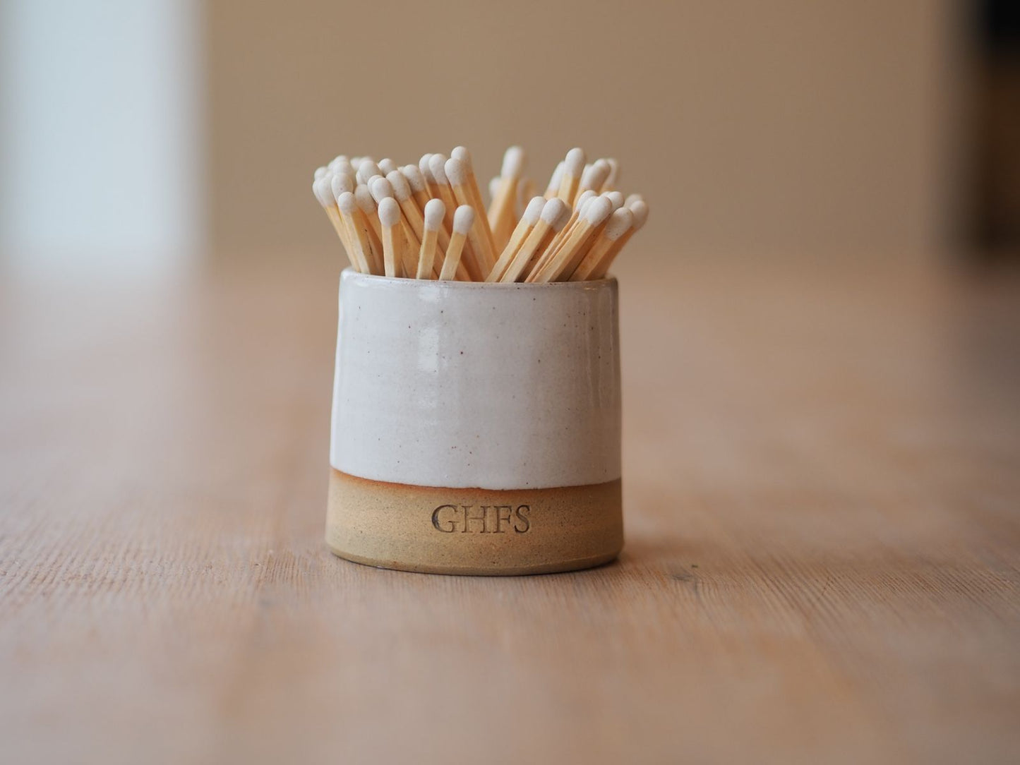 Ceramic Match Pot - Subtle White Speckle