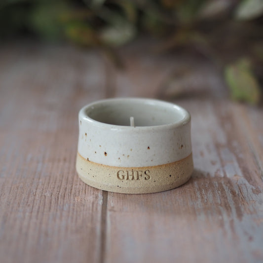 White speckle tealight holder autumn