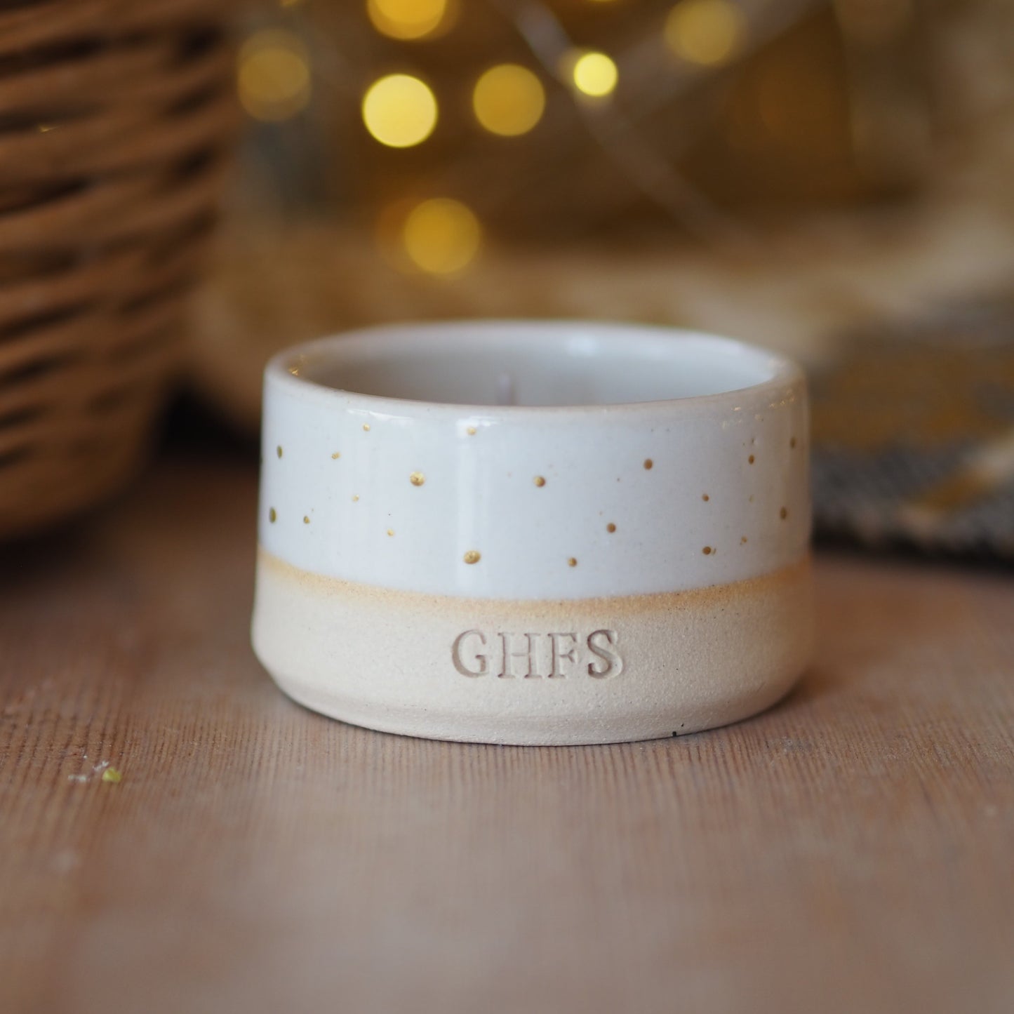 gold dot tealight holder