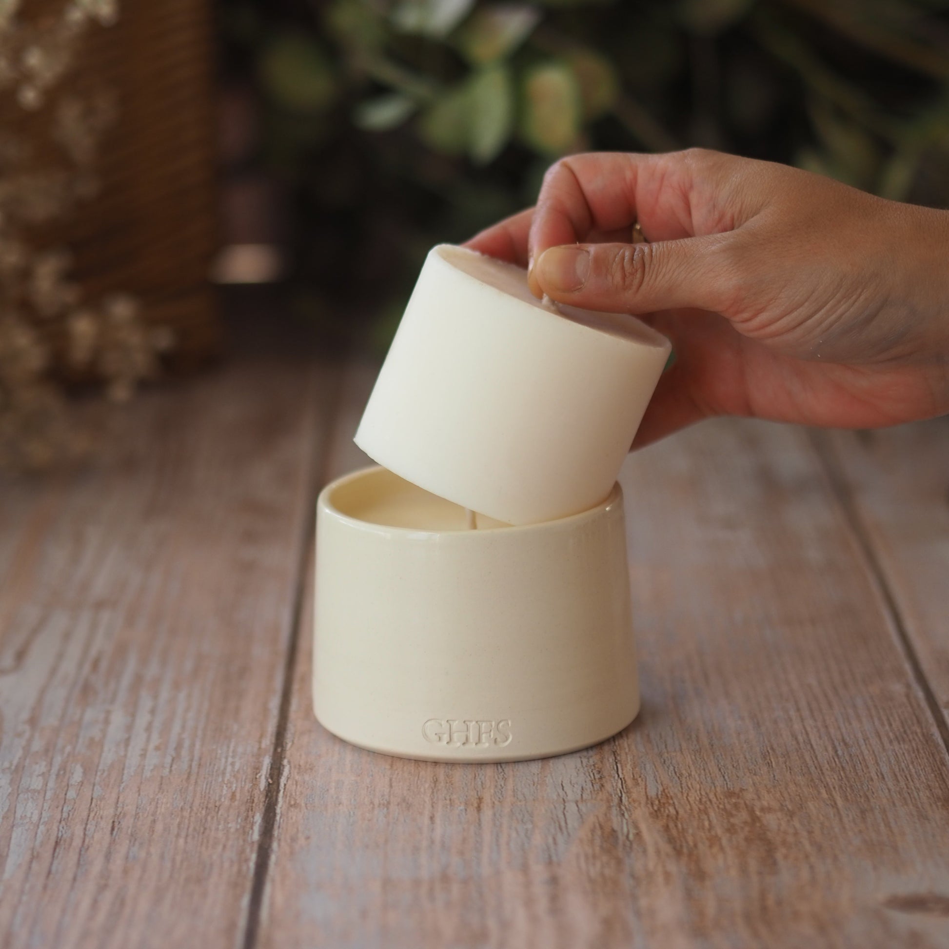 home candle with candle refill 