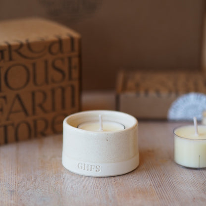 stone speckle tealight holder gift box