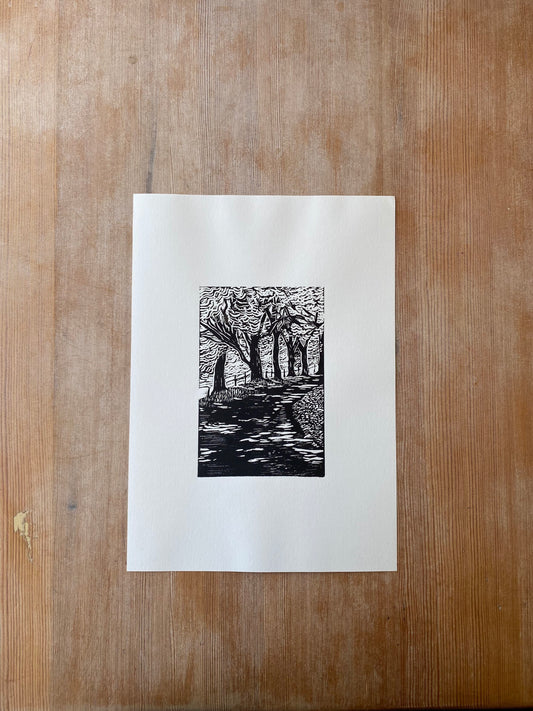 'Heading Home’ original linocut print