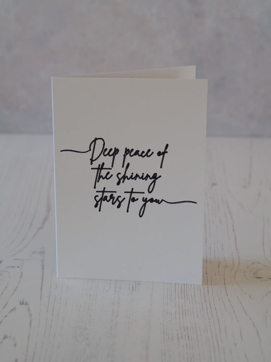'Deep Peace Of The Shining Stars To You' handmade card