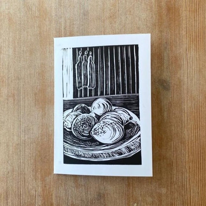 'Lemons' original linocut greetings card